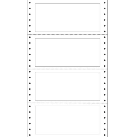 Etichette adesive a modulo continuo TT951 - in carta - corsia singola - permanenti - 140 x 60 mm - 4 et/fg - 100 fogli - bianco