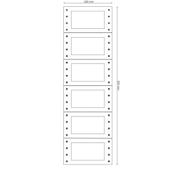 Etichette adesive a modulo continuo TT956 - in carta - corsia singola - permanenti - 64 x 34 mm - 6 et/fg - 200 fogli - bianco 