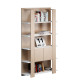 Libreria alta Concept - 5 ripiani - 100 x 38,6 x 198 cm - bianco/rovere