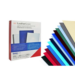 Copertine Leathergrain - A4 - 250 gr - bianco goffrato - GBC - scatola 100 pezzi