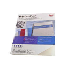 Copertine PolyClear View - A4 - 300 micron - PPL - neutro trasparente opaco - GBC - conf. 100 pezzi