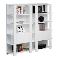 Libreria alta Concept - 5 ripiani - 100 x 38,6 x 198 cm - bianco