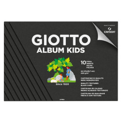 Album Kids cartoncino nero 5+ - A4 - 220gr - 10 fogli - Giotto