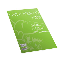 Fogli protocollo Quaxima - A4 - 4 mm - 80 gr - Pigna - conf. 20 pezzi