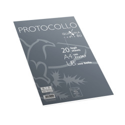 Fogli protocollo Quaxima - A4 - uso bollo - 80 gr - Pigna - conf. 20 pezzi