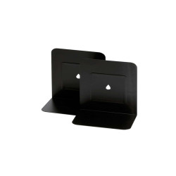 Coppia reggilibri - 13,5 x 17,5 cm - metallo - nero - Lebez