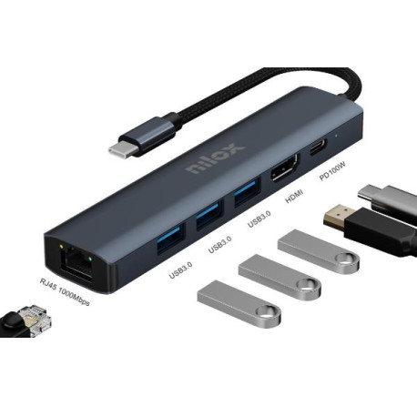 NILOX TECH - Docking station 6in1 USB-C