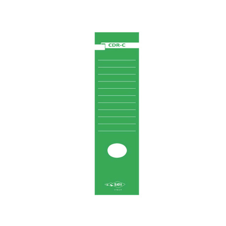 Copridorso CDR C - carta autoadesiva- 7 x 34,5 cm -  verde - Sei Rota - conf. 10 pezzi