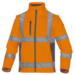 Giacca Softshell Moonlight 2 alta visibilità - poliestere - taglia XXL - arancio fluo - Deltaplus