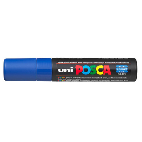 Marcatore a base d'acqua Uni Posca PC17K - punta extra large a scalpello 15,0mm  - blu - Uni Mitsubishi