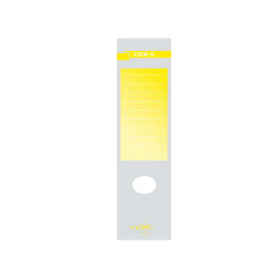 Copridorso CDR S - carta autoadesiva - 7 x 34,5 cm - giallo - Sei Rota - conf. 10 pezzi