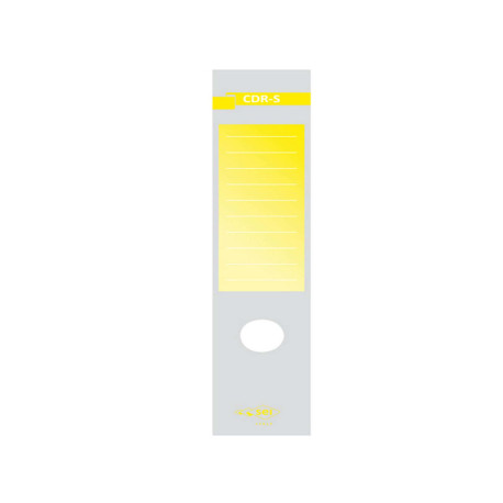 Copridorso CDR S - carta autoadesiva - 7 x 34,5 cm - giallo - Sei Rota - conf. 10 pezzi
