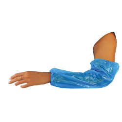 Coprimaniche monouso - 40 cm - LDPE - azzurro - Worker - conf. 100 pezzi