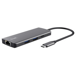 Adattatore multiporta Dalyx - USB-C 6 in 1 - alluminio - argento - Trust
