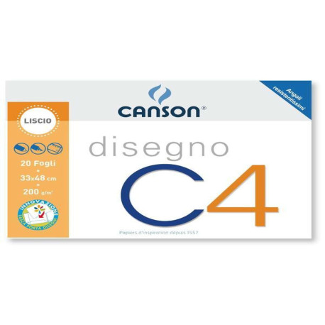 ALBUM CANSON DISEGNO C4 4 ANGOLI LISCIO 33x48cm 200g