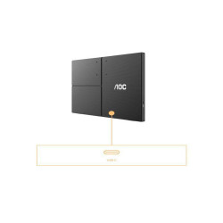 Aoc Monitor 15.6”, Panel resolution 1920x1080, Refresh rate 60 Hz, Panel type IPS, USB-C connectivity USB-C 3.2 x 1