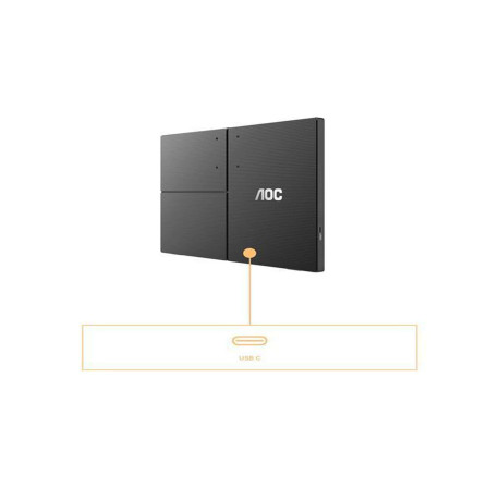 Aoc Monitor 15.6”, Panel resolution 1920x1080, Refresh rate 60 Hz, Panel type IPS, USB-C connectivity USB-C 3.2 x 1
