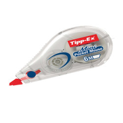 Correttore a nastro Mini Pocket Mouse - 5mm x 6mt - trasparente - Tipp Ex - box 10 correttori