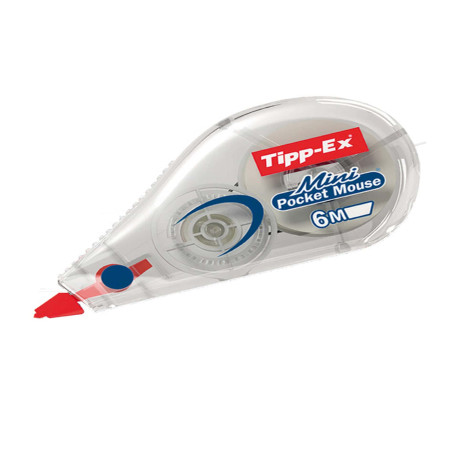 Correttore a nastro Mini Pocket Mouse - 5mm x 6mt - trasparente - Tipp Ex - box 10 correttori