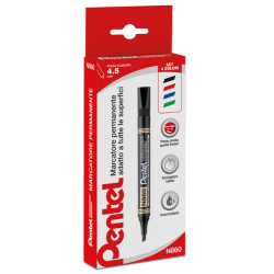 Marcatore permanente N860 - punta scalpello - astuccio 4 colori assortiti - linea Amiko - Pentel