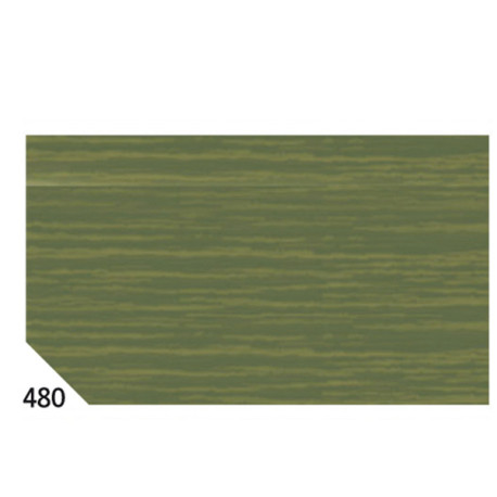 Carta crespa - 50 x 250 cm - 48 gr - verde oliva 480 - Rex Sadoch - conf.10 rotoli
