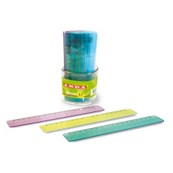 Barattolo 30 righelli - 17cm - colori trasparenti assortiti - Arda