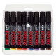 Marcatori Uni Prockey M122  - punta conica 1,20 - 1,80 mm - colori assortiti - Uni Mitsubishi - astuccio 8 pezzi