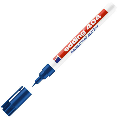 Marcatore permanente 404  - punta tonda extra fine  - 0,75 mm - blu - Edding