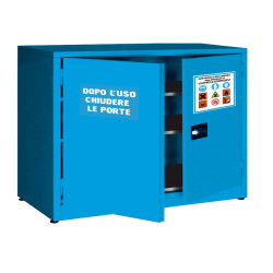 Armadio di sicurezza - per liquidi chimici - 107,5 x 50 x 110 cm - blu - Carvel