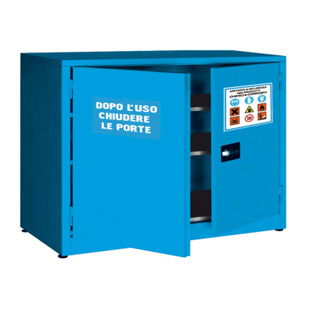 Armadio di sicurezza - per liquidi chimici - 107,5 x 50 x 110 cm - blu - Carvel
