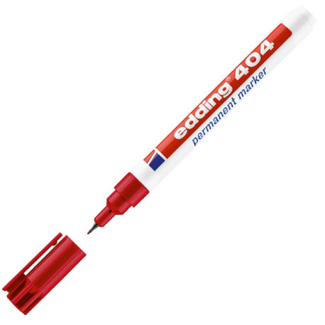 Marcatore permanente 404  - punta tonda extra fine  - 0,75 mm - rosso - Edding