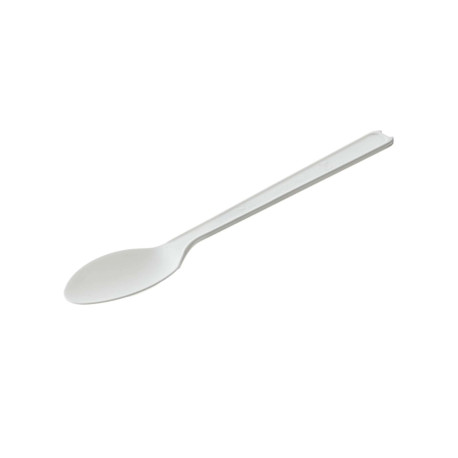 Cucchiaino monouso in CPLA - 12,5 cm - bianco - Leone - conf. 50 pezzi