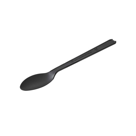 Cucchiaino monouso in CPLA - 12,5 cm - nero - Leone - conf. 50 pezzi