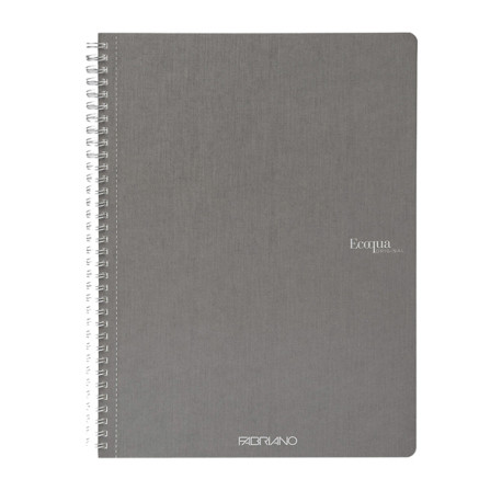 Maxiquaderno Ecoqua original - A4 - 90 gr - 1 rigo - 70 fogli - antracite - spiralato - Fabriano