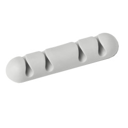 Clip Cavoline  fermacavi - adesiva - per 4 cavi - grigio - Durable - conf. 2 pezzi