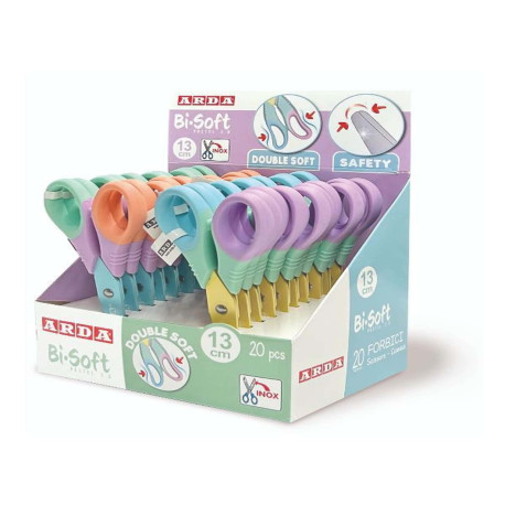 Arda FORBICE BISOFT 13CM KEEP COLOUR PASTEL - ESPOSITORE 20PZ