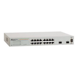 Allied Telesis AT GS950/16 WebSmart Switch - Switch - gestito - 16 x 10/100/1000 + 2 x GBIC - desktop