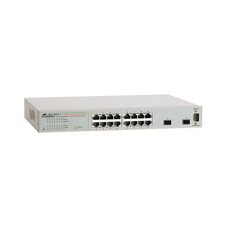 Allied Telesis AT GS950/16 WebSmart Switch - Switch - gestito - 16 x 10/100/1000 + 2 x GBIC - desktop