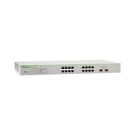 Allied Telesis AT GS950/16PS - Switch - gestito - 16 x 10/100/1000 (PoE+) + 2 x combo Gigabit SFP (PoE+) - desktop, montabile s