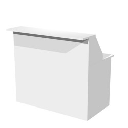 Modulo reception Prestige - sopralzo con desktop incluso  - 120 x 76 x 117 cm - bianco/bianco
