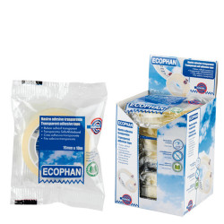 Nastro adesivo Ecophan - confezionato singolarmente - 19 mm x 10 m - acrilico - trasparente - Eurocel