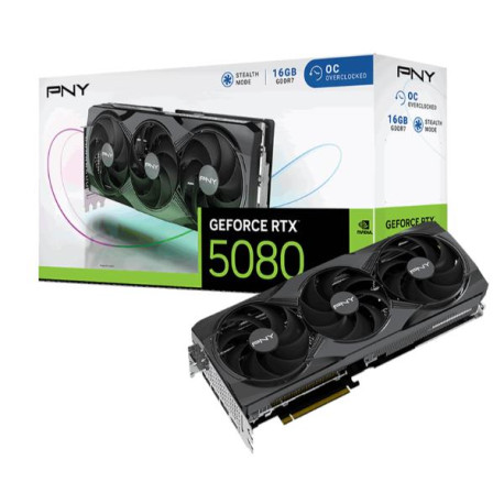 PNY GeForce RTX 5080 Overclocked Triple Fan GPU