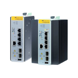 Allied Telesis AT IE300-12GT - Switch - L3 - gestito - 8 x 10/100/1000 + 4 x Gigabit SFP - montabile su rail DIN, montaggio a p