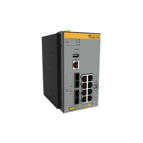 Allied Telesis AT IE340-12GP - Switch - L3 - gestito - 8 x 10/100/1000 (PoE+) + 4 x 1000Base-X SFP - montabile su rail DIN, mon