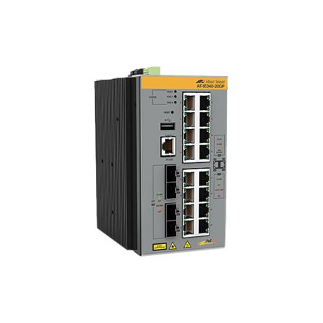 Allied Telesis AT IE340-20GP - Switch - L3 - gestito - 8 x 10/100/1000 (PoE+) + 8 x 10/100/1000 (PoE) + 4 x Gigabit SFP - monta