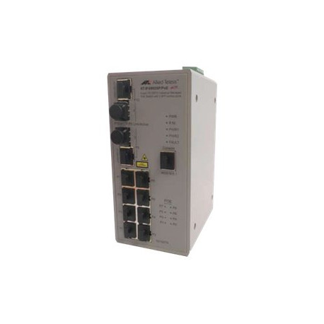 Allied Telesis AT IFS802SP/POE (W) - Switch - gestito - 8 x 10/100 + 2 x SFP combinato + 2 x SFP - desktop - PoE - alimentazion