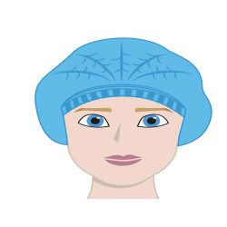 Cuffie a clip plissettate - taglia unica - diametro 53 cm - PLP - azzurro - Worker - conf. 100 pezzi