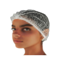 Cuffie a clip plissettate - taglia unica - diametro 53 cm - PLP - bianco - Worker - conf. 100 pezzi