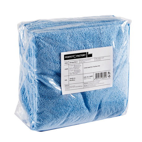 Panni microfibra Ultrega - 40 x 40 cm - azzurro - PerfettoFactory - conf. 10 pezzi
