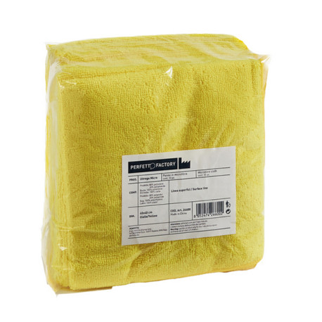 Panni microfibra Ultrega - 40 x 40 cm - giallo - PerfettoFactory - conf. 10 pezzi